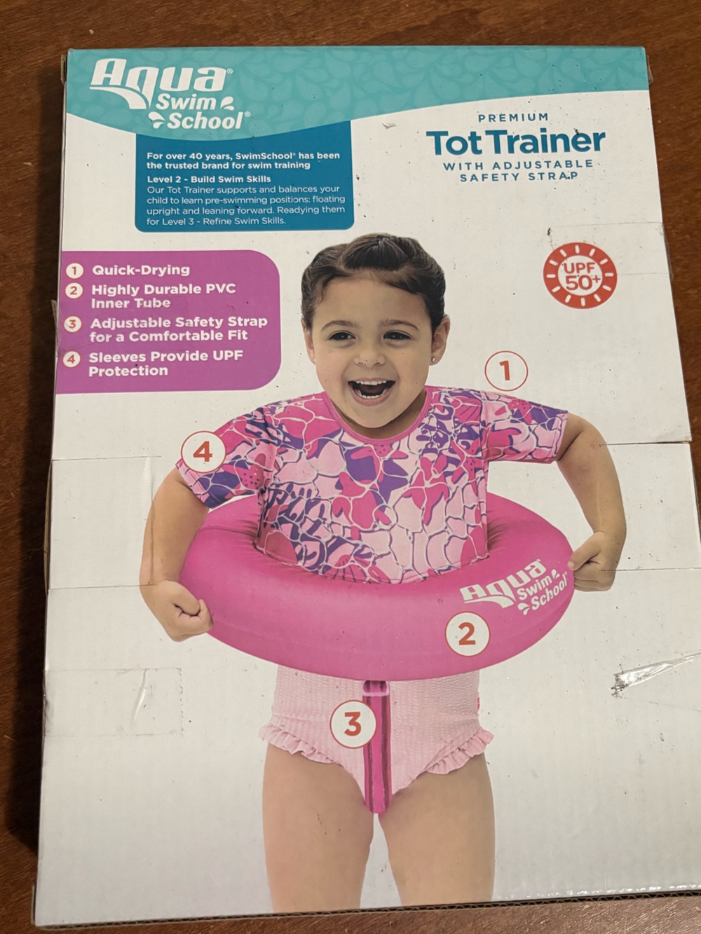 Aqua Kids Pink Floral Rashguard with Matching Pink Swim Ring